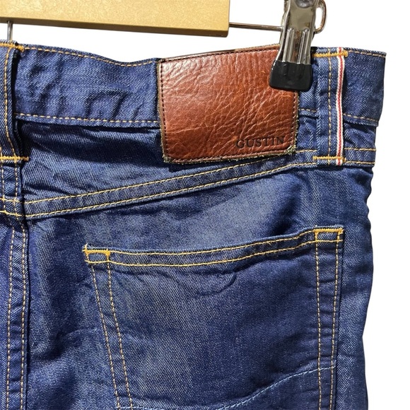 Gustin Indigo Raw Button Fly Straight Leg Selvedge Denim Jeans 32 - Picture 3 of 12